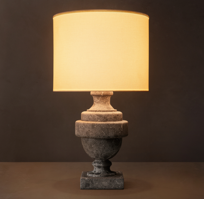 32" lamp shown in Black Emperador Marble.