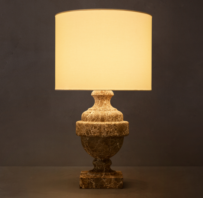 32" lamp shown in Brown Emperador Marble.