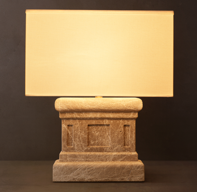 22" lamp shown in Crema Emperador Marble.