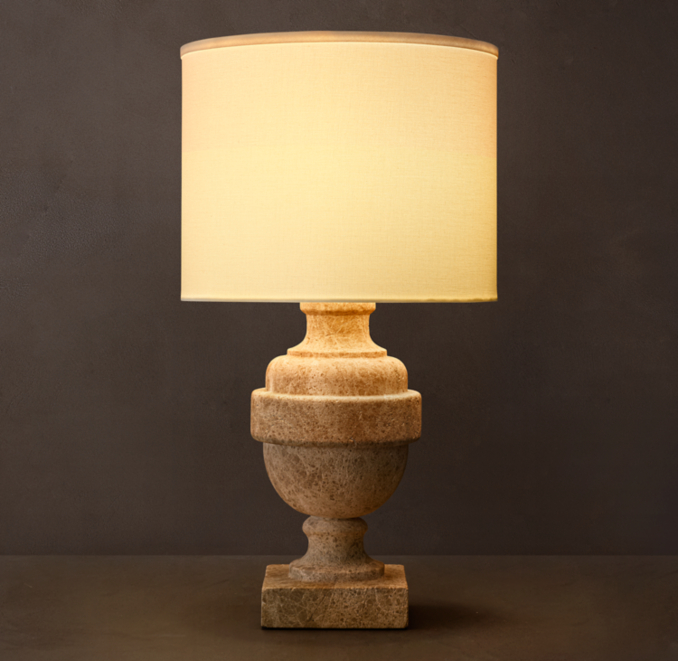 25" lamp shown in Crema Emperador Marble.