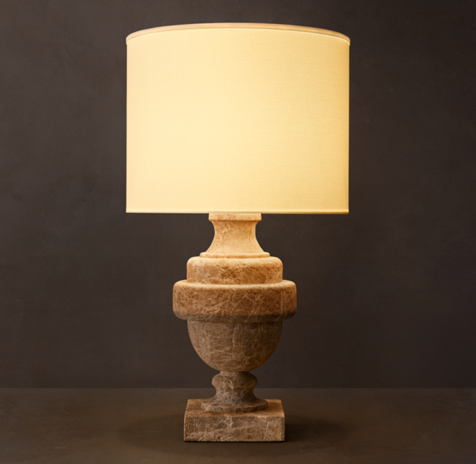 32" lamp shown in Crema Emperador Marble.
