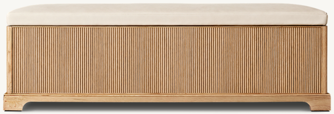 60" bench shown in Italian Veneto Ivory with Light Oak finish.