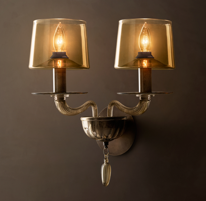 Giulia Amber Glass Double Sconce