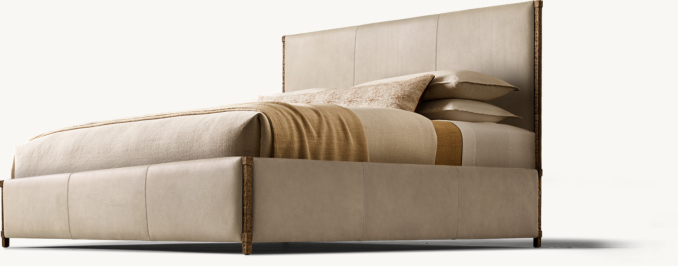Hugo Leather Panel Bed