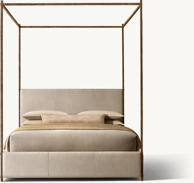Hugo Leather Canopy Bed