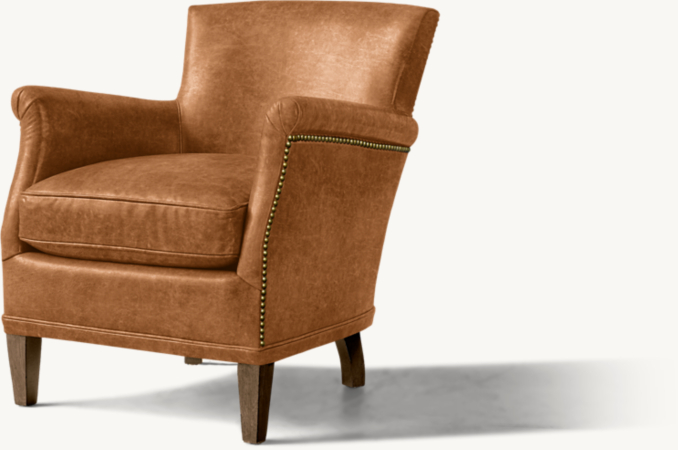 Laurent Leather Club Chair With Nailheads