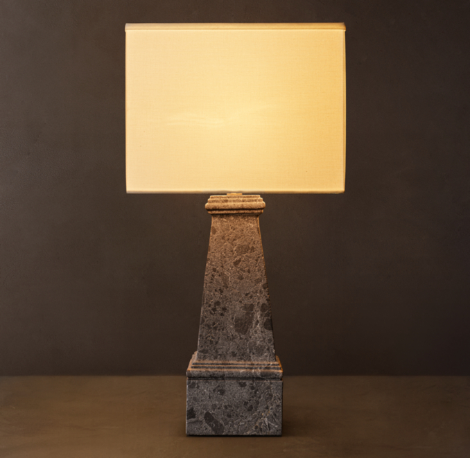 36" lamp shown in Black Emperador Marble.