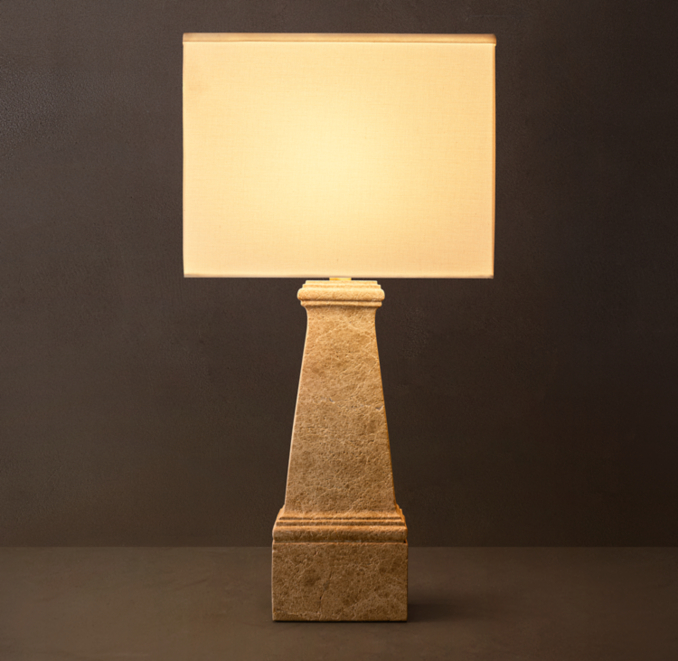 36" lamp shown in Crema Emperador Marble.