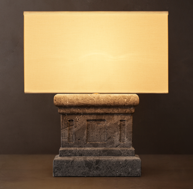 34" lamp shown in Black Emperador Marble.