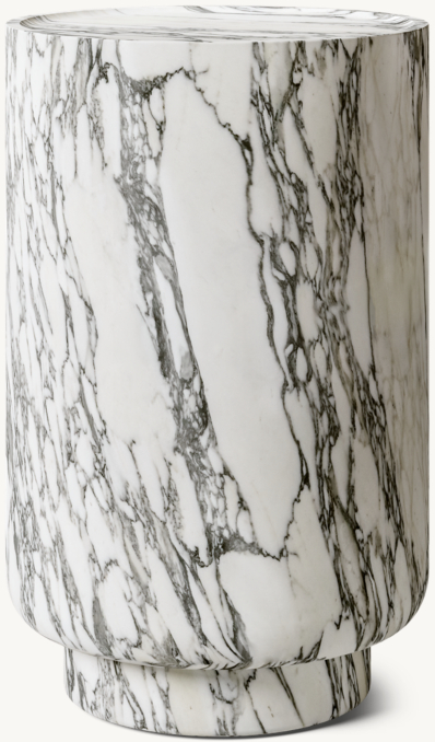 14" drink table shown in Italian Arabescato Marble.