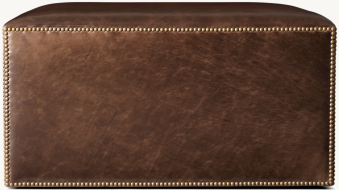 Cooper Leather Square Stool with Nailheads