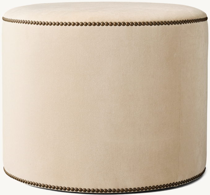 Small Cooper Round Stool with Nailheads