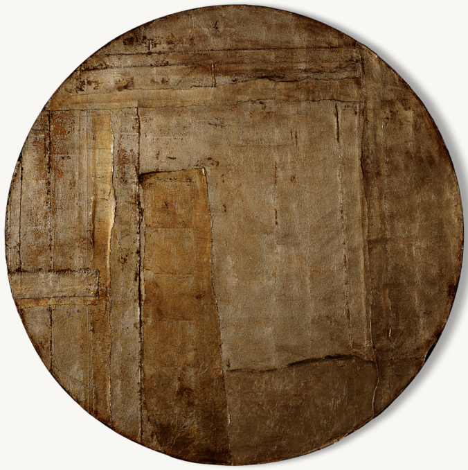 Jennifer La Pierre Original Artwork: Layered Linen Round in Gold 