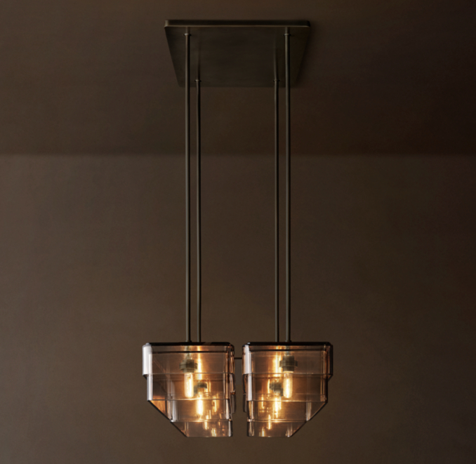 24" chandelier shown in Bronze.