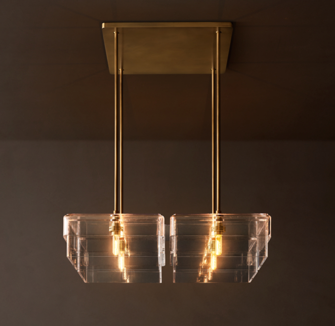36" chandelier shown in Lacquered Burnished Brass.