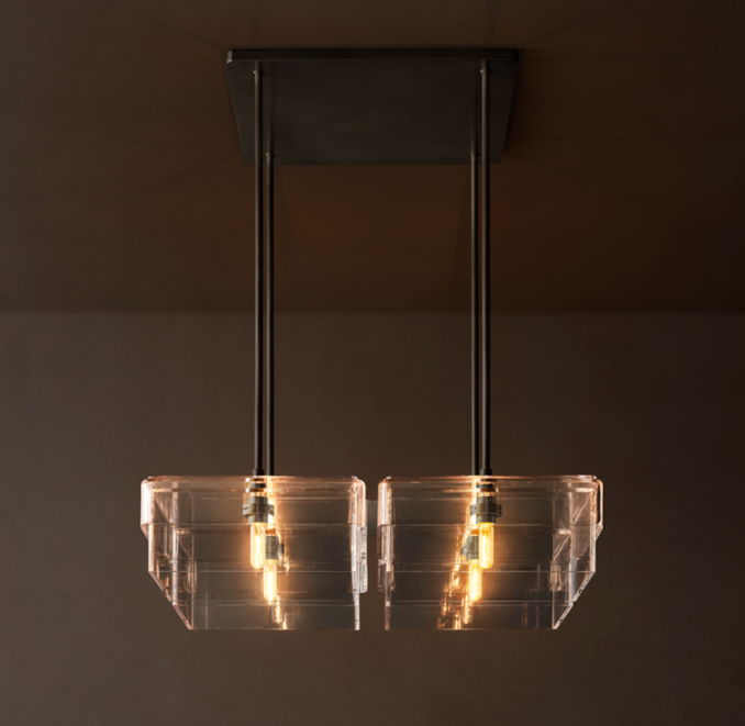 36" chandelier shown in Bronze.