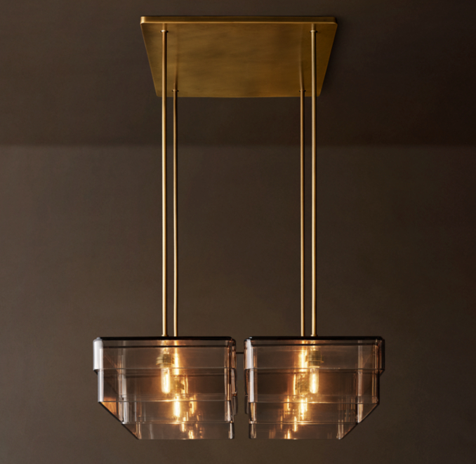 36" chandelier shown in Lacquered Burnished Brass.