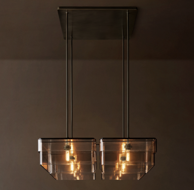 36" chandelier shown in Bronze.