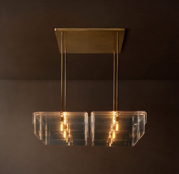 48" chandelier shown in Lacquered Burnished Brass.