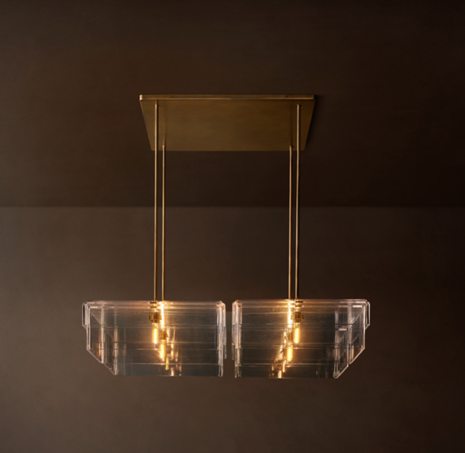 60" chandelier shown in Lacquered Burnished Brass.