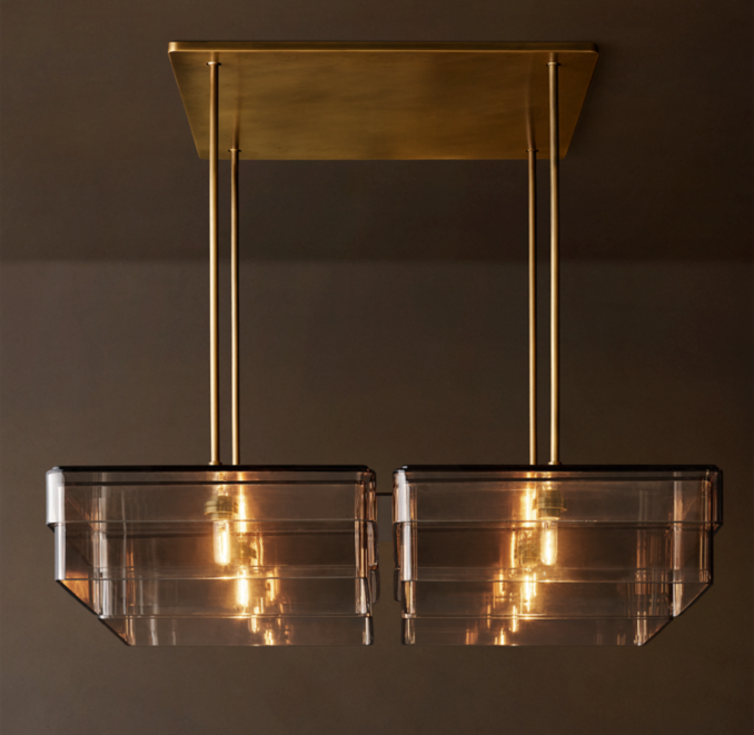 60" chandelier shown in Lacquered Burnished Brass.