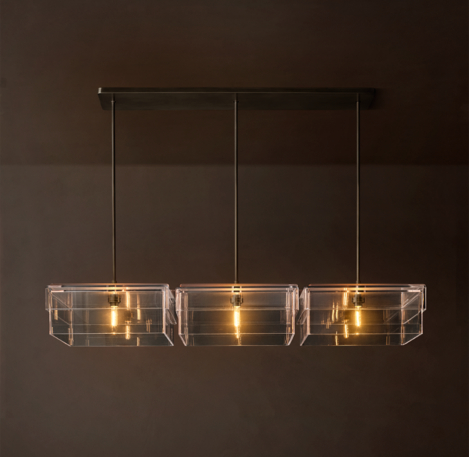 72" chandelier shown in Bronze.