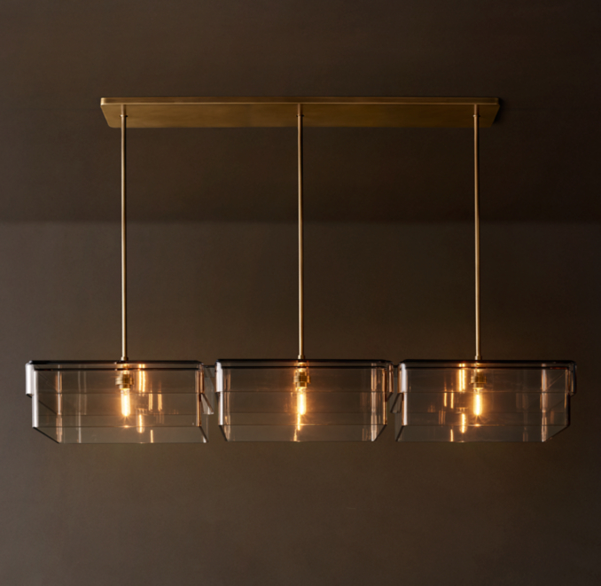 72" chandelier shown in Lacquered Burnished Brass.