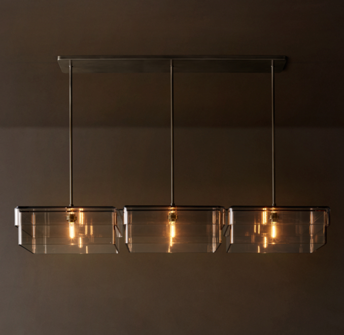 72" chandelier shown in Bronze.