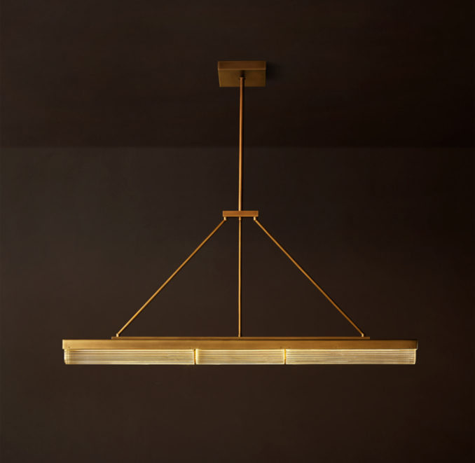 60" chandelier shown in Lacquered Burnished Brass.