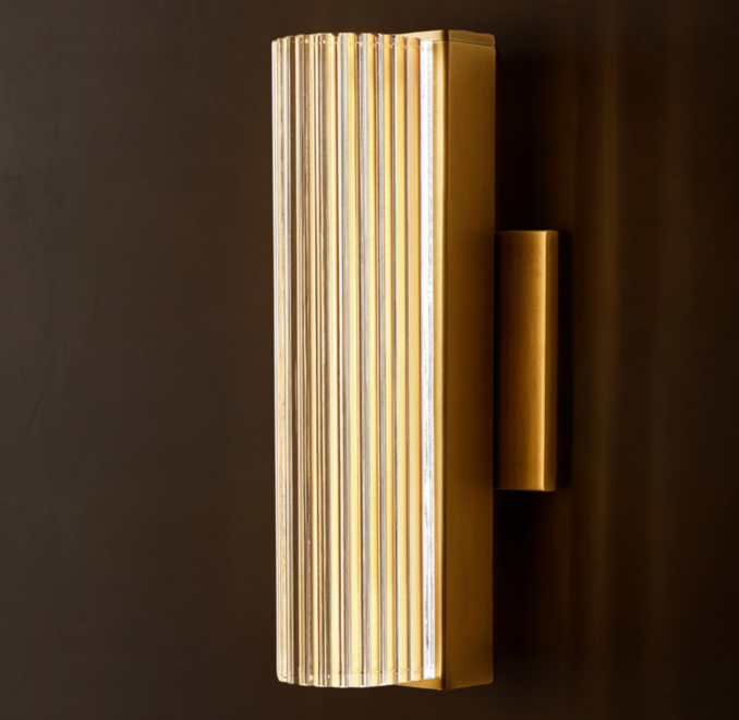 12" sconce shown in Lacquered Burnished Brass.