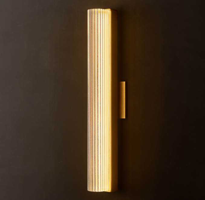 24" sconce shown in Lacquered Burnished Brass.
