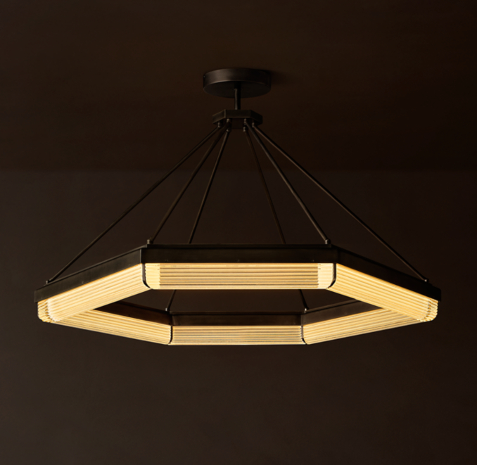48" chandelier shown in Bronze.