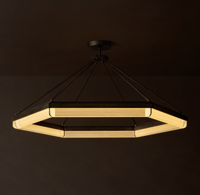 60" chandelier shown in Bronze.