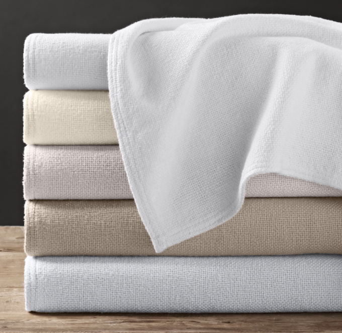 Cotton basket weave blanket sale