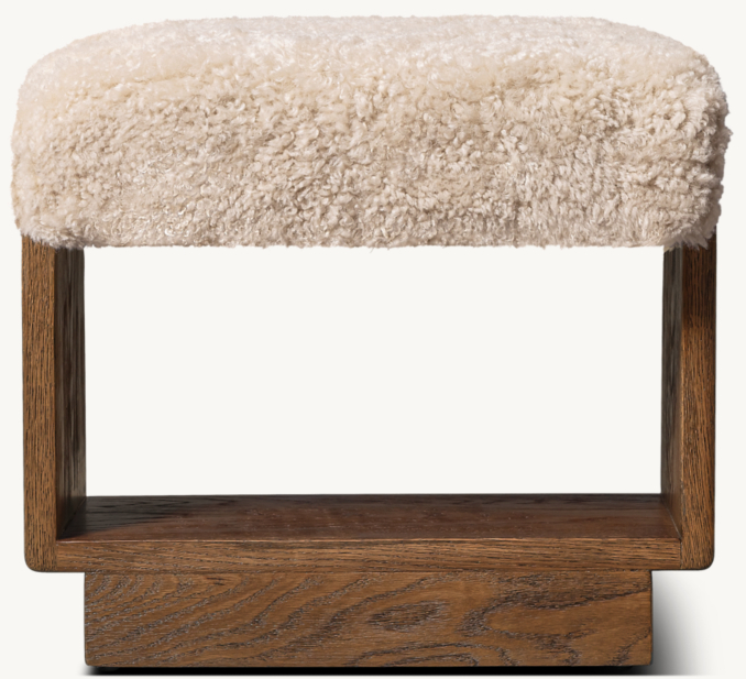 Shown in Natural Curly Shearling with Brown Oak finish.