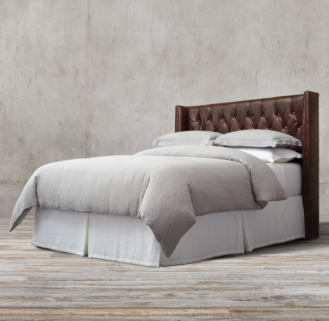 Adler Shelter Diamond Tufted Leather Headboard