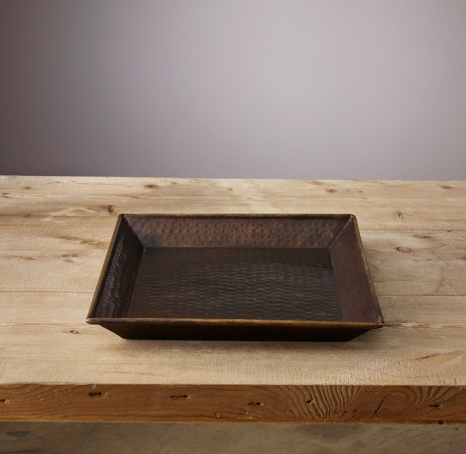Hammered Brass Rectangular Tray