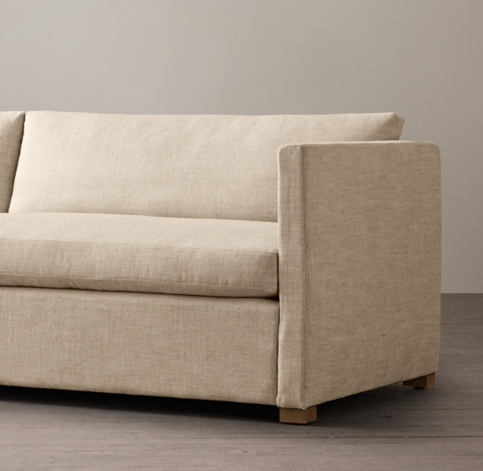 6' Belgian Classic Shelter Arm Upholstered TwoSeatCushion Sofa