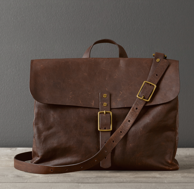 Italian Leather Messenger Bag Cocoa