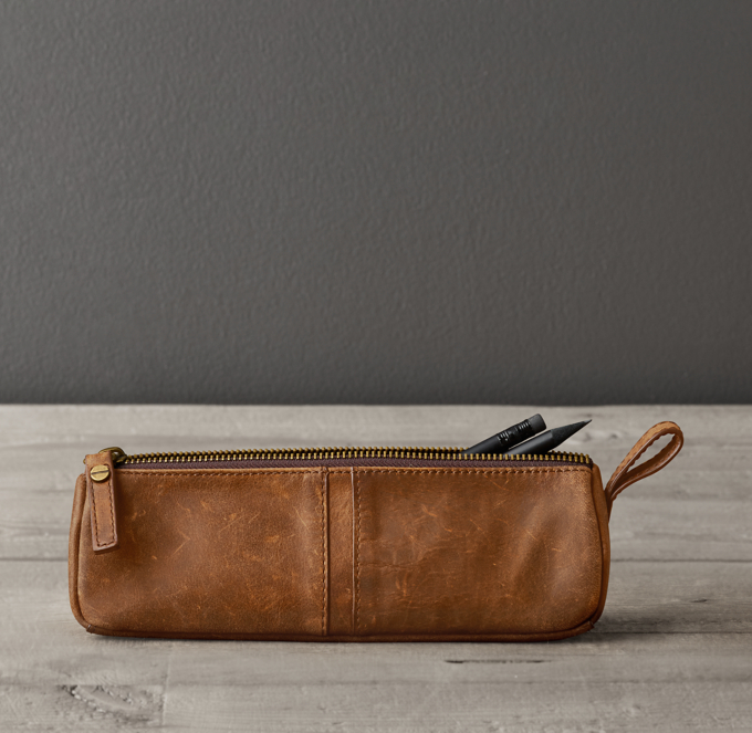 italian leather pencil case