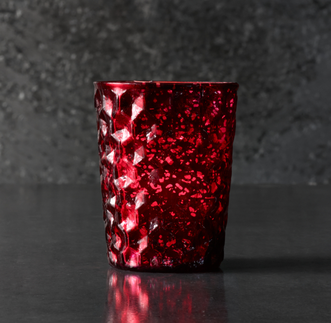 Mercury Glass Votive Holders Red