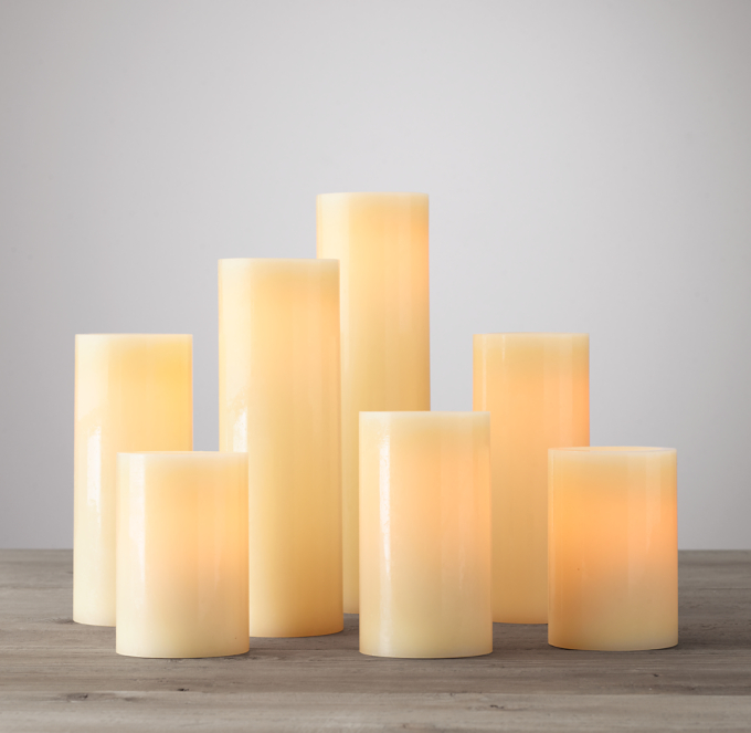 BatteryOperated Wax Flameless Pillar Candles (Set of 7)