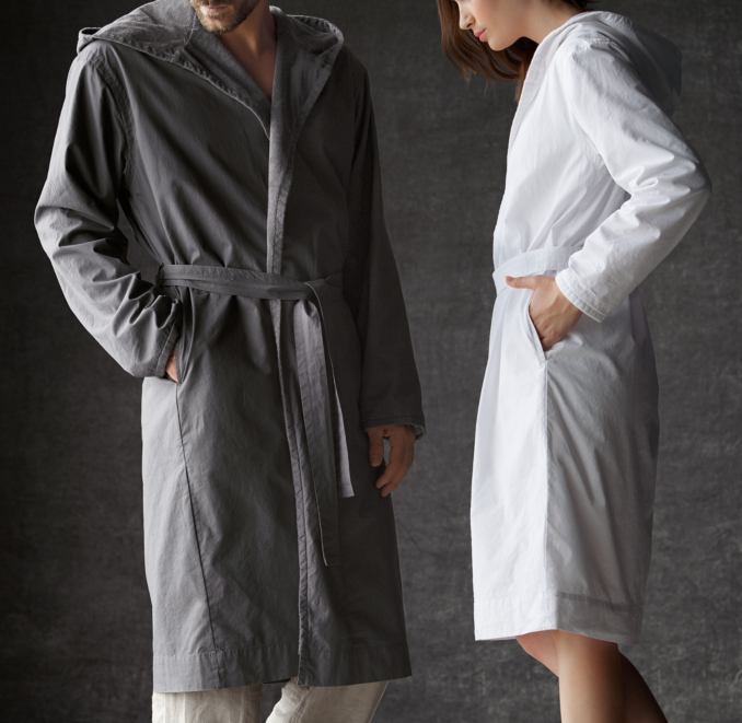 GarmentWashed Percale Terry Robe