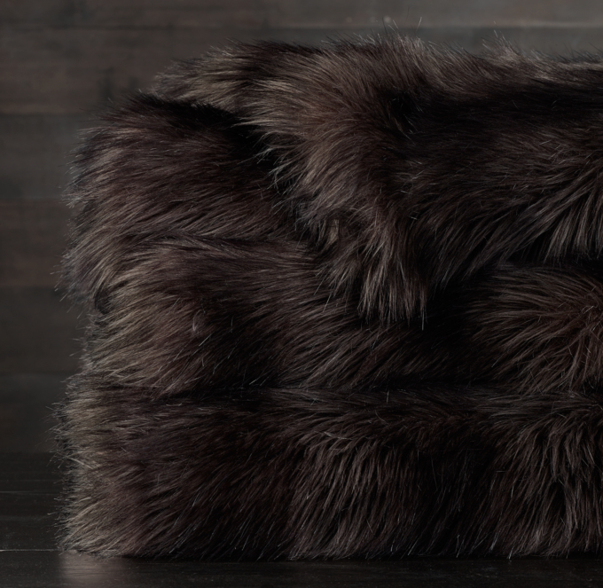 Restoration Hardware Exotic Faux buy Fur Oversized Throw Siberian Grey Fox