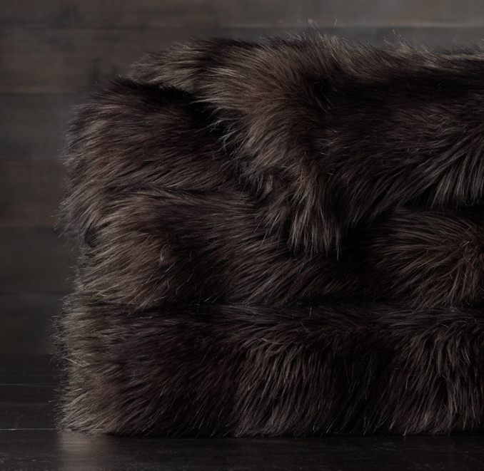 Exotic Faux Fur Throw Russian Black Mink