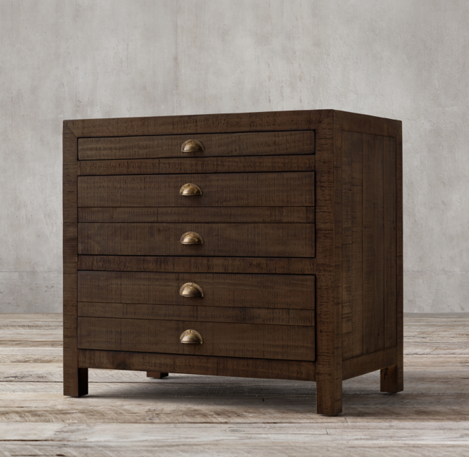 Printmaker's 30" Closed Nightstand