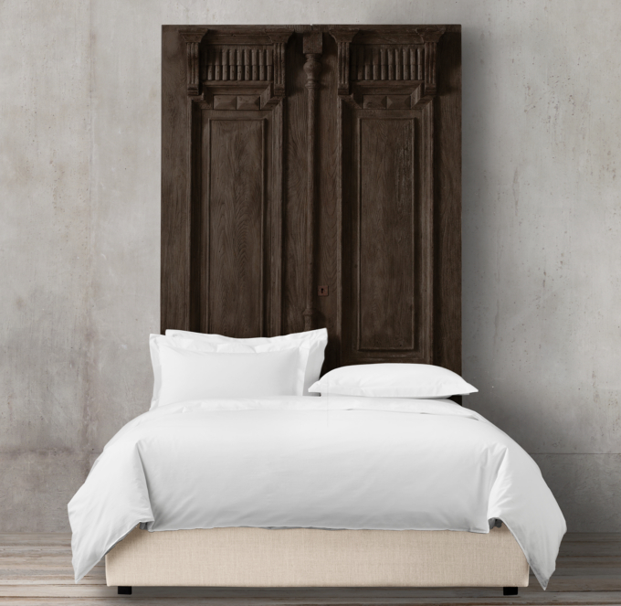 19th C. French Carved Door Headboard