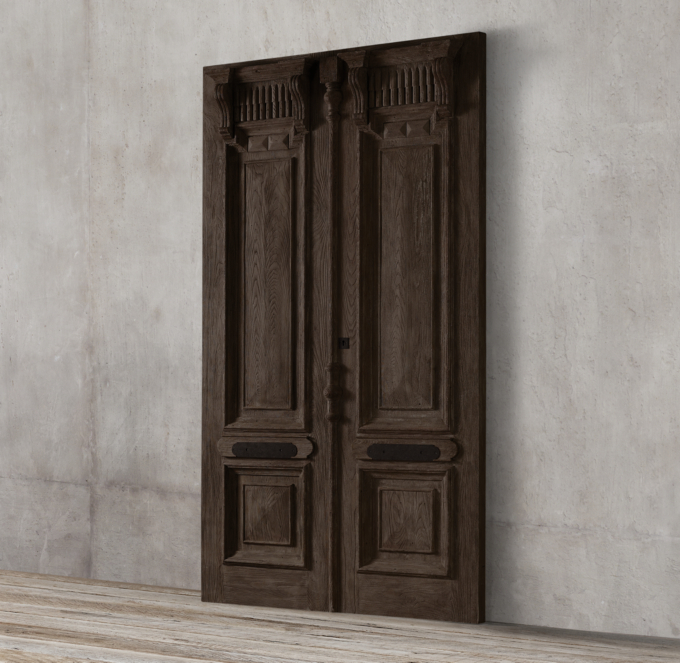 19th C. French Carved Door Headboard