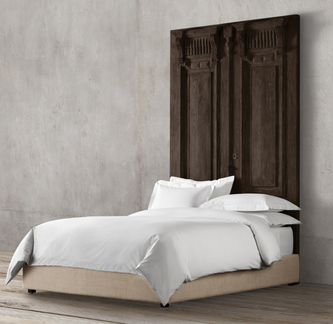 19th C. French Carved Door Headboard