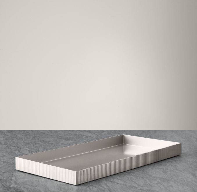 Ribbed Metal Bath Tray